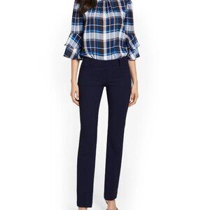 New York & Company Tall Signature Fit Straight-Leg Pant - Navy Size 10